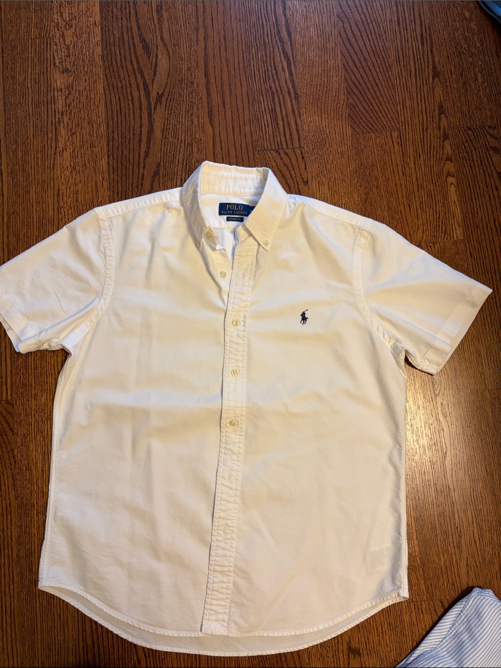 Polo by Ralph Lauren White Short-Sleeve Button-Down Shirt